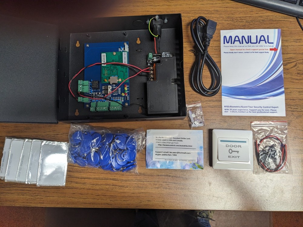 Access Control System Kit Controller with fobs and cards