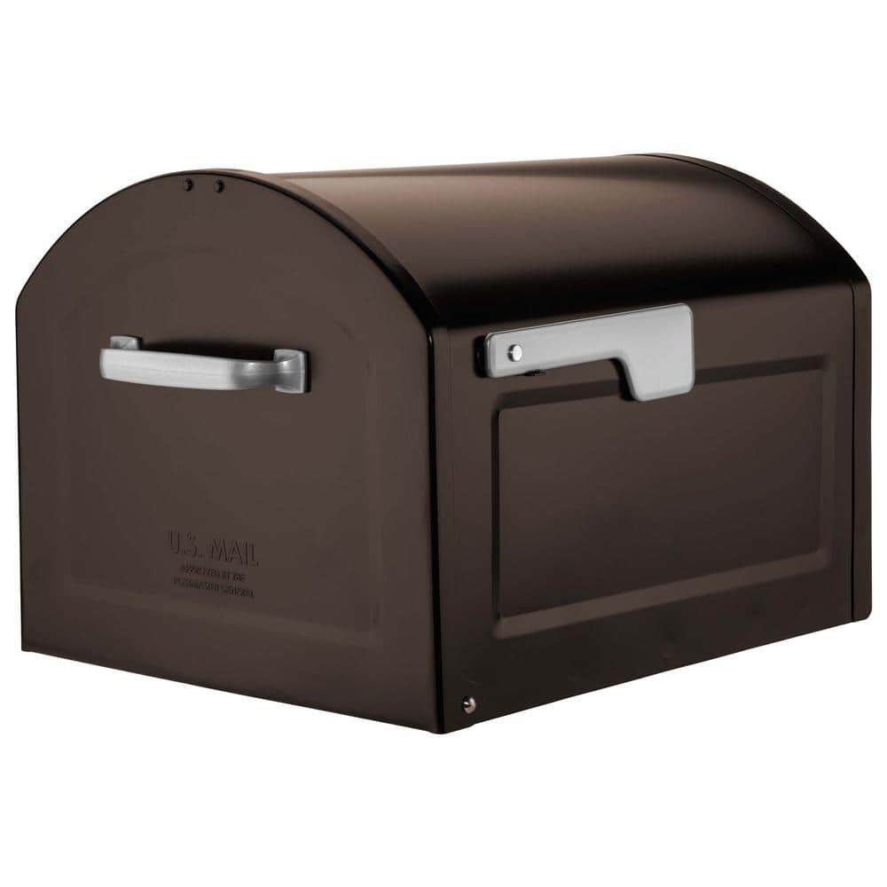 Centennial Rubbed Bronze, Extra Large, Steel, Post Mount Mailbox with Silver ...