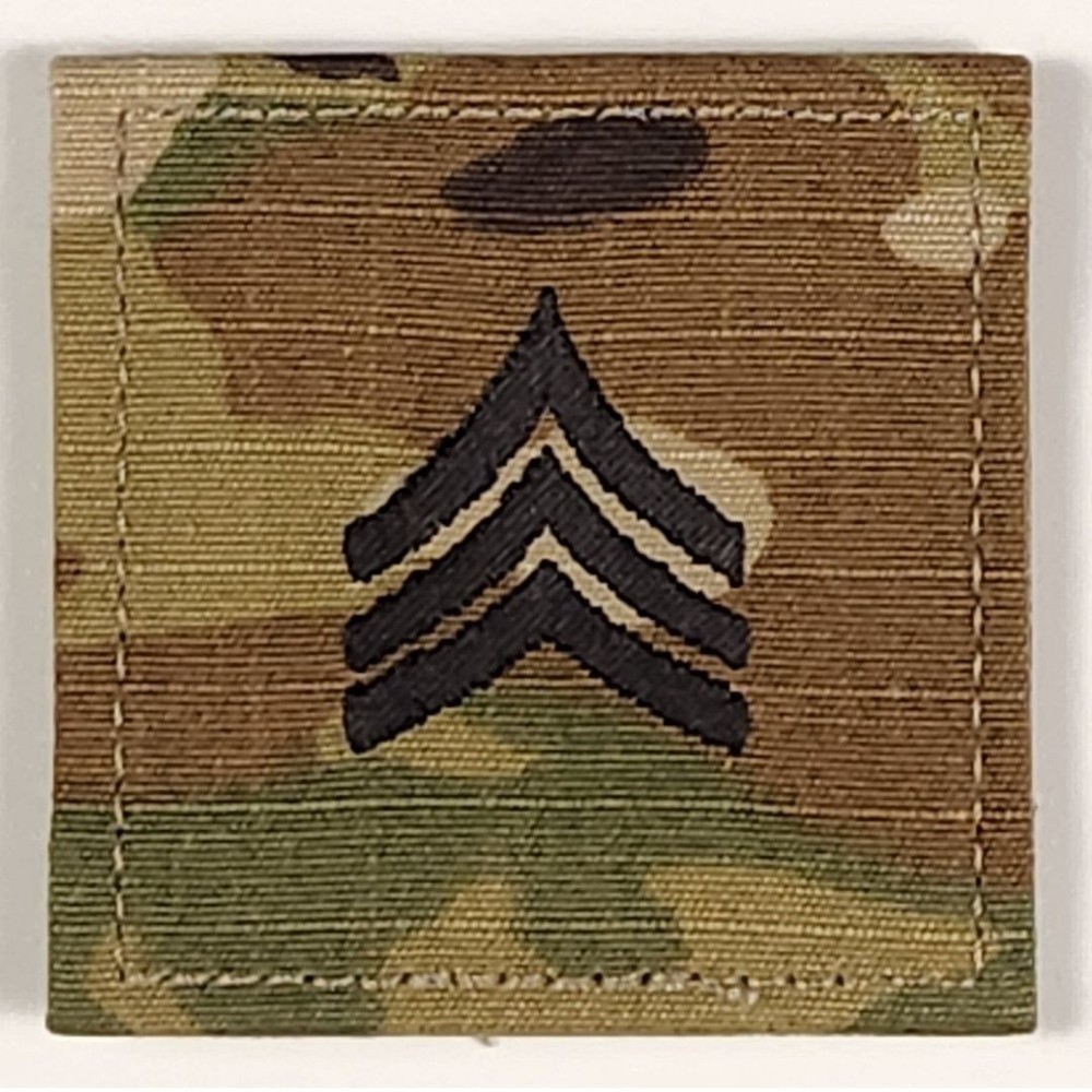 Sergeant (SGT) OCP Rank Patch U.S. Army Combat Uniform (ACU) Hook and Loop