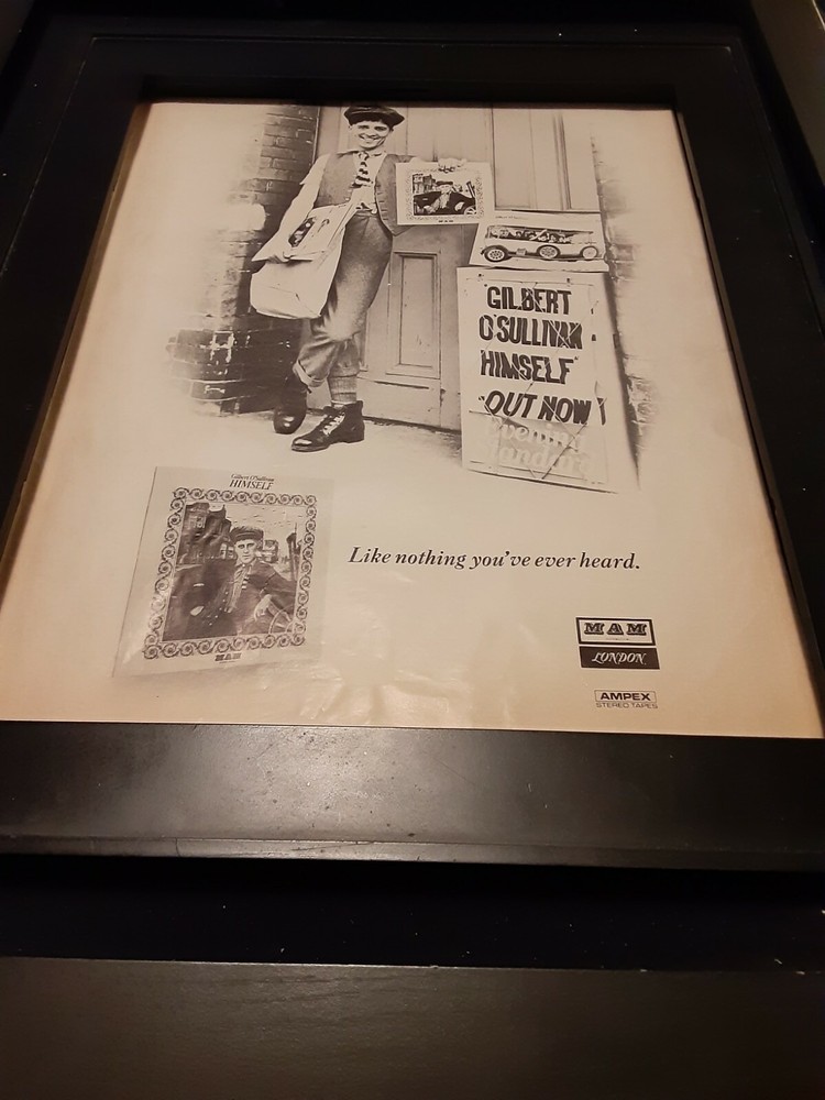 Gilbert O'Sullivan Himself Rare Original Promo Poster Ad Framed!
