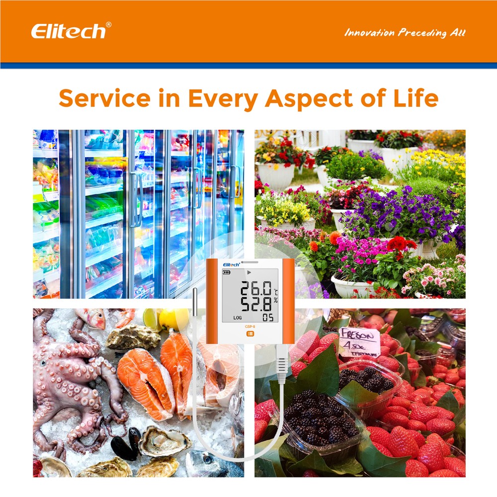 Elitech GSP-8 Temperature Data Logger Humidity Recorder USB DDL Quick PDF Report