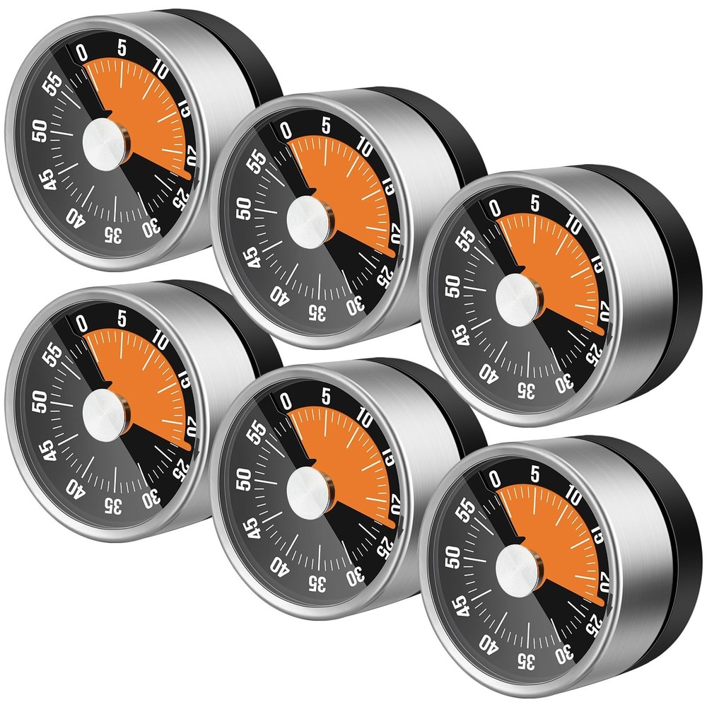Relaxweex 6 Pcs 60 Minute Visual Kitchen Timer Small Classroom Timers with Lo...