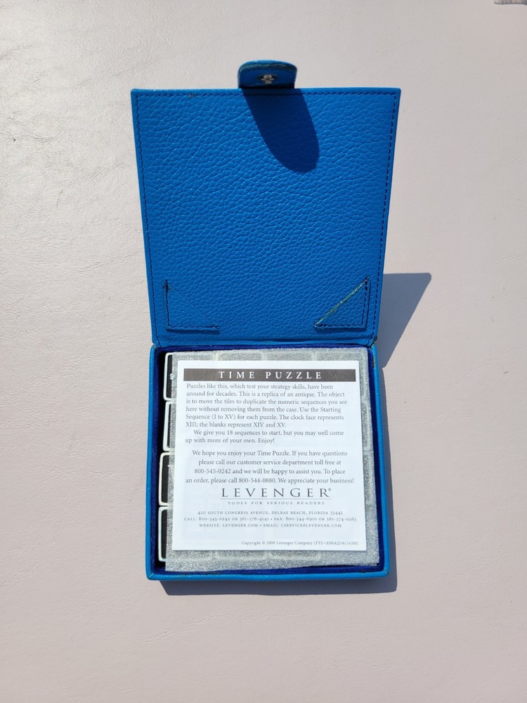 Levenger Time Puzzle with Blue Case and Instructions - 100% Complete