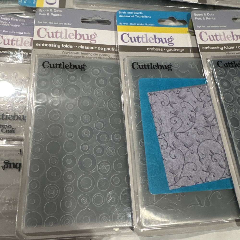 NIP Lot 9 Provo Craft Cuttlebug Embossing Folder Birthday Holiday