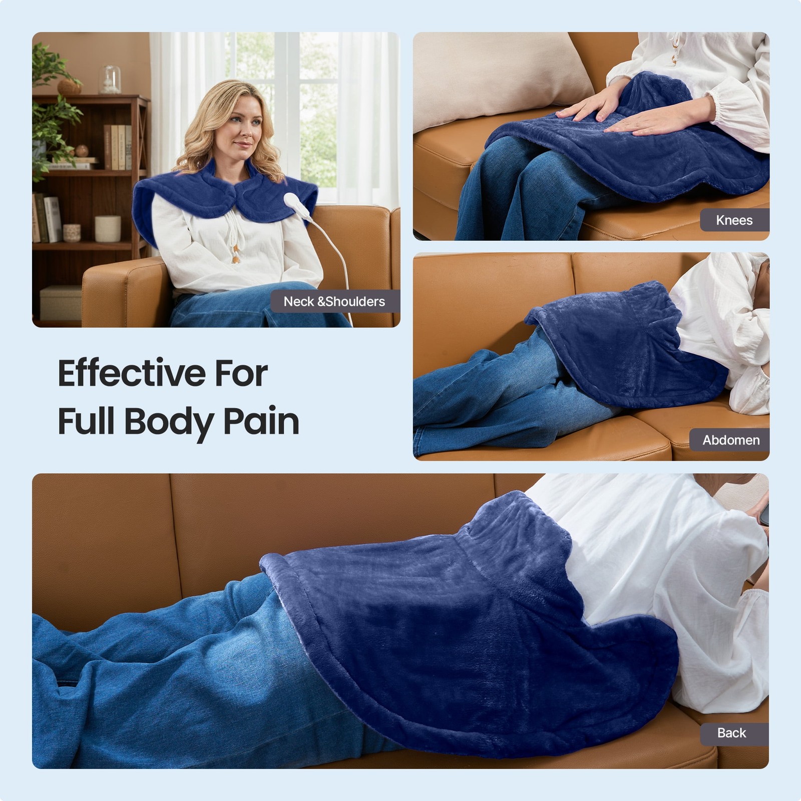 RENPHO Extra Large Heating Pad for Shoulders Neck and Back FSA HSA Eligible Blue