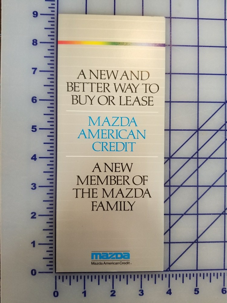 1987 1988 Mazda Credit Brochure Folder Original