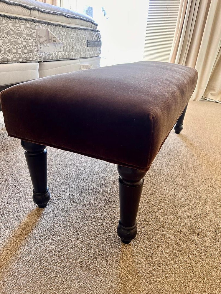Brown Velvet Upholstered Bench