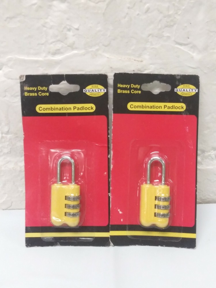 2 30mm Combination Lock Black - Luggage Lock - For Privacy & Security