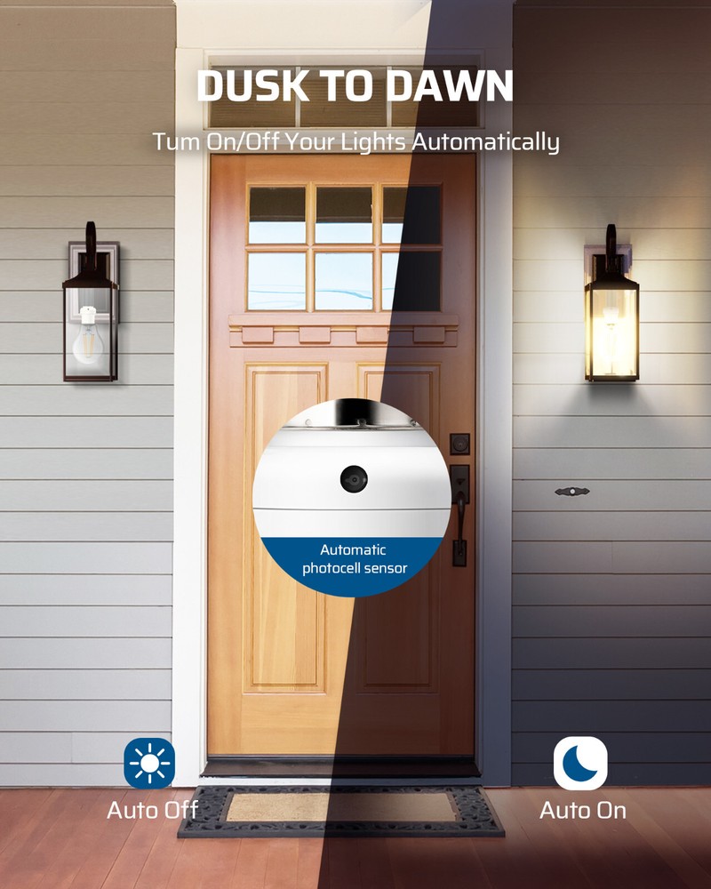 DEWENWILS 4 Pack Light Sensor Socket Dusk to Dawn Sensor Light Bulb Socket