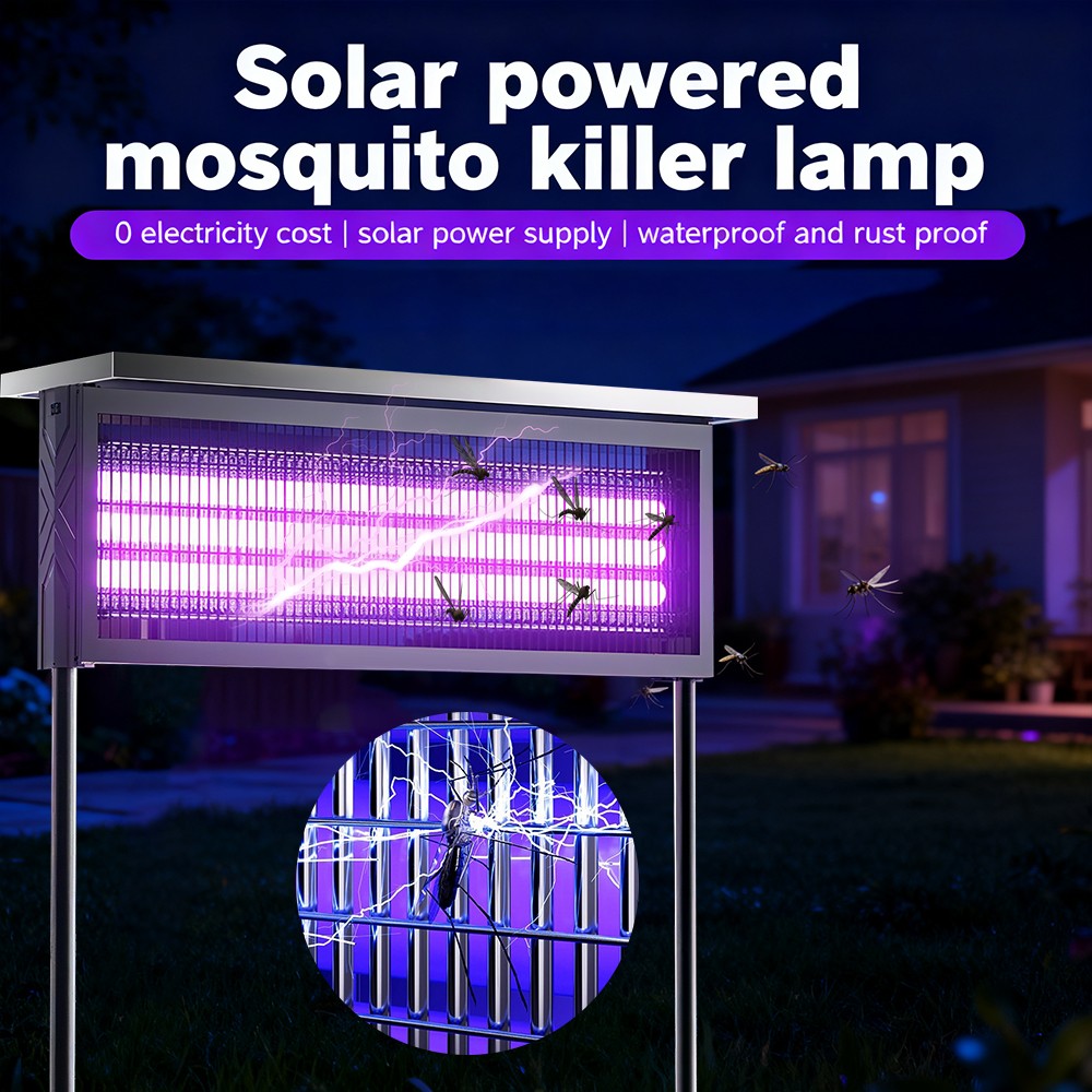 Solar Bug Zapper Indoor, Waterproof Mosquito Zapper Outdoor Solar Powered, 4500V