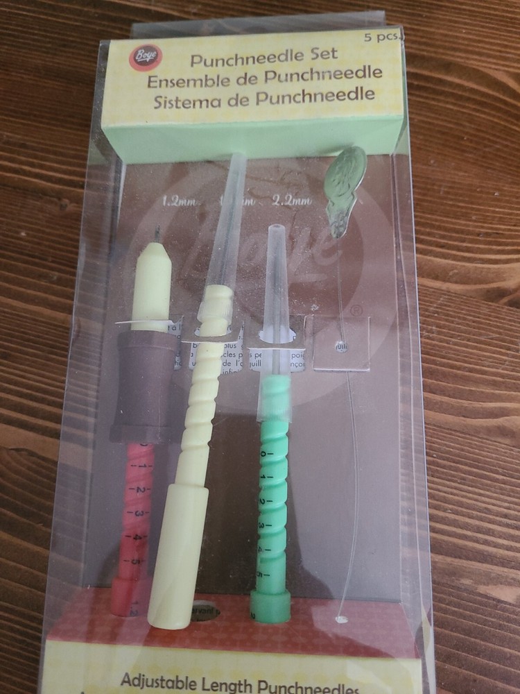 New 3 Piece Adjustable Length Punch Needle Set