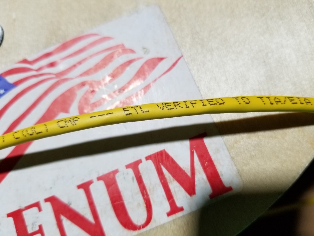 Belden Mohawk M57550 24/4P CAT5e LAN UTP Networking Cable Plenum Yellow /100ft