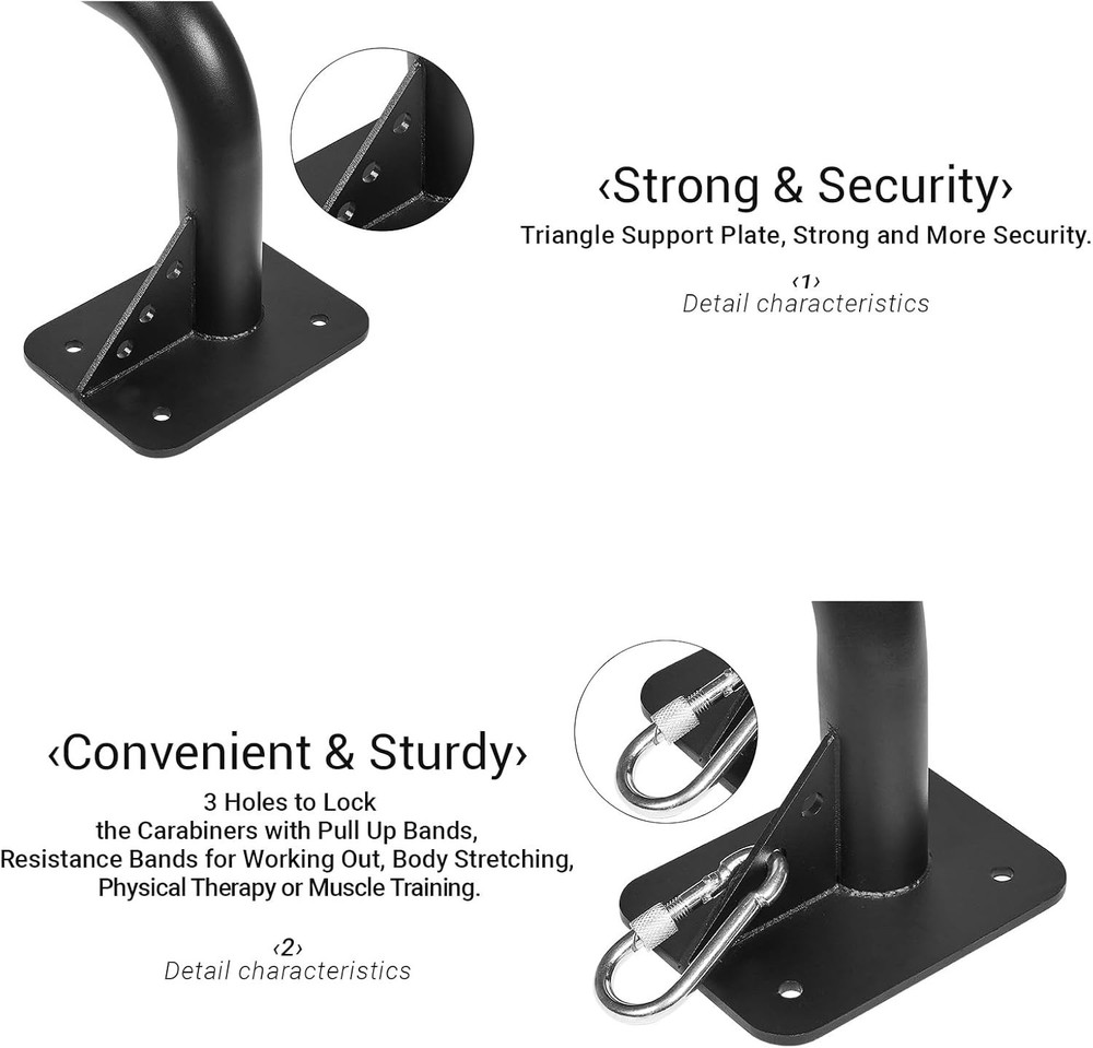 Wall Mounted Doorway Pull Up Bar, Heavy Duty Strength Training Pull-Up Bars