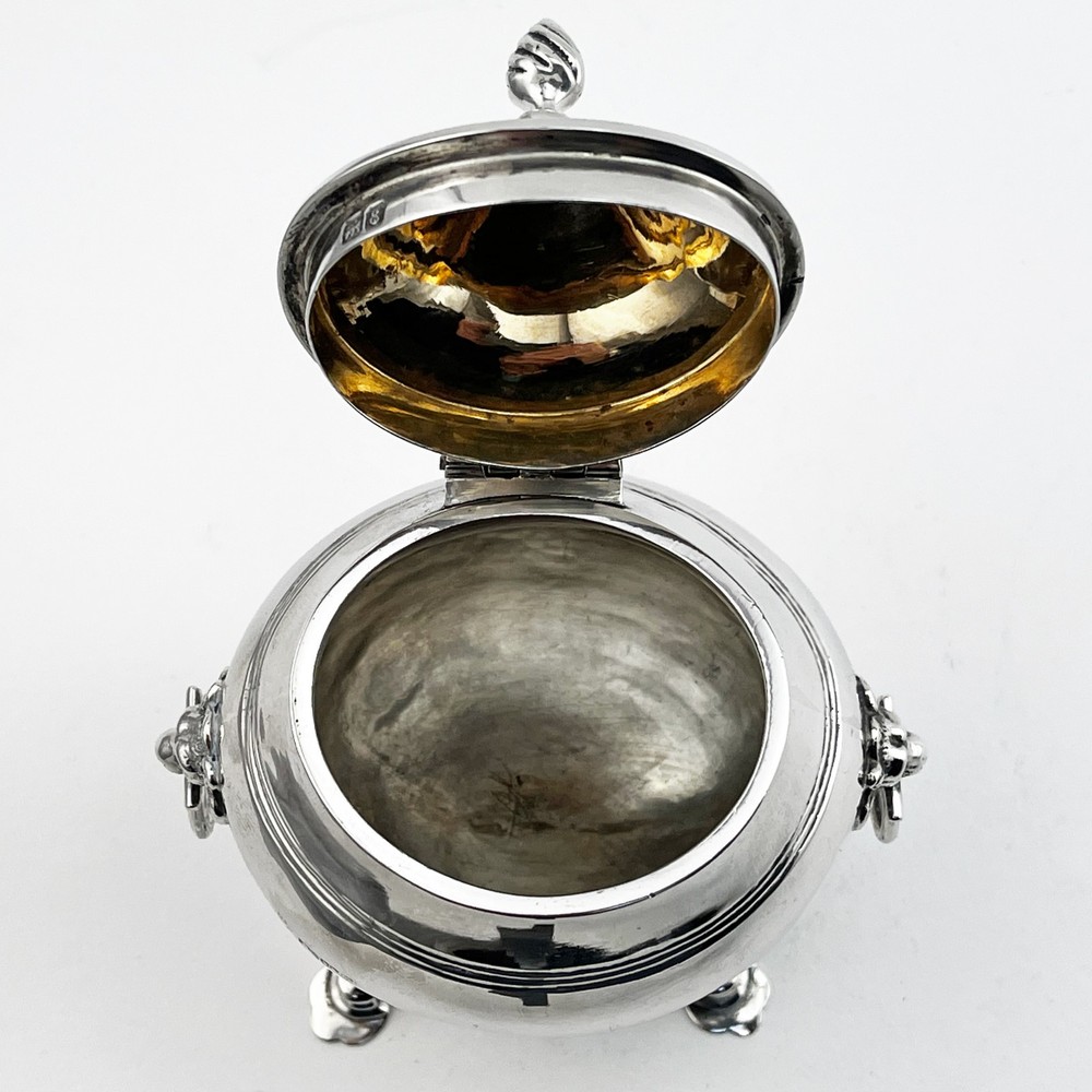 Smart Sterling Silver Oval Tea Caddy 1905 Chester
