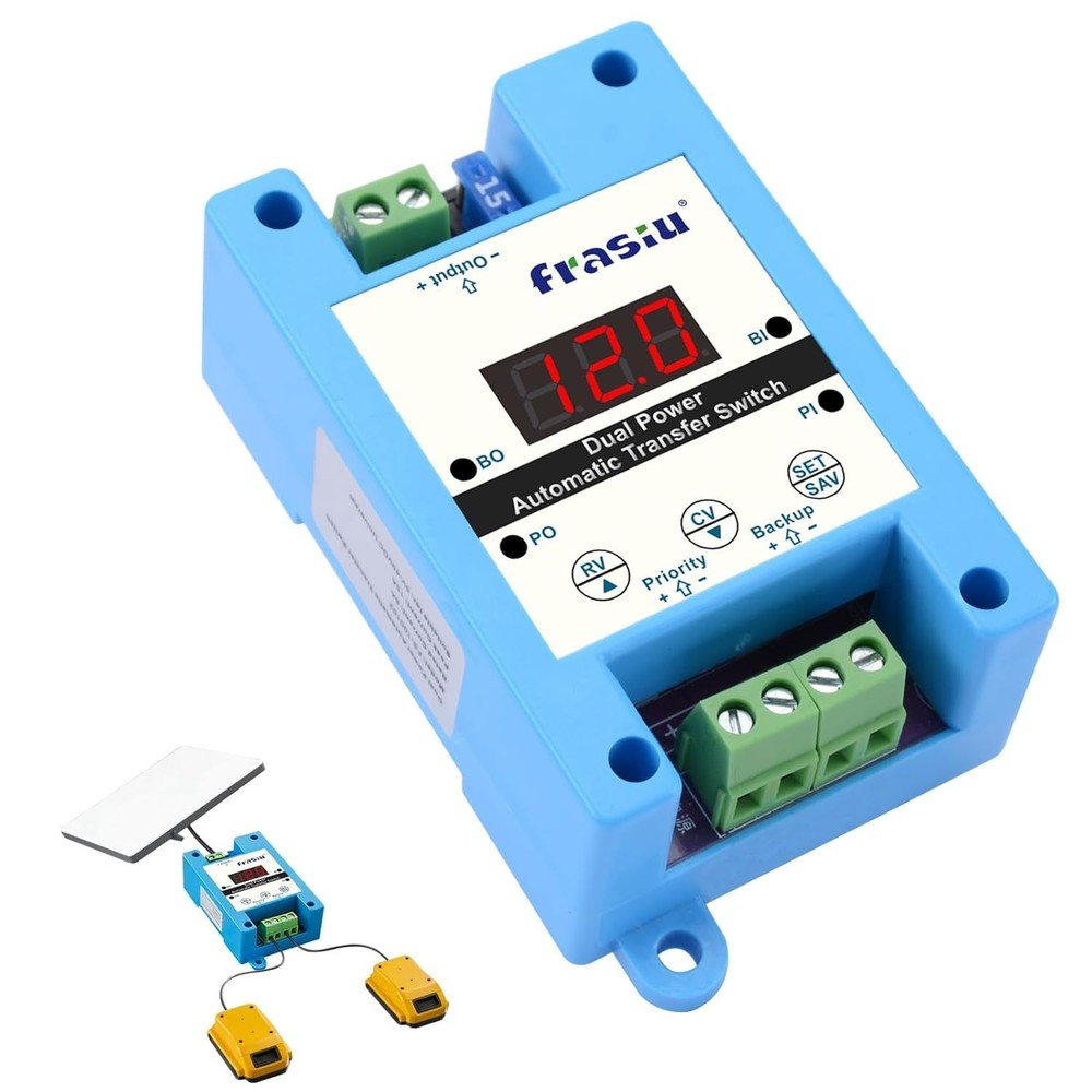 Automatic Transfer Switch 8A, Dual Power Backup Module for Solar & Battery, Seam