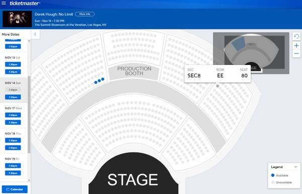 Derek Hough: No Limit - Nov. 14 - 1 Ticket