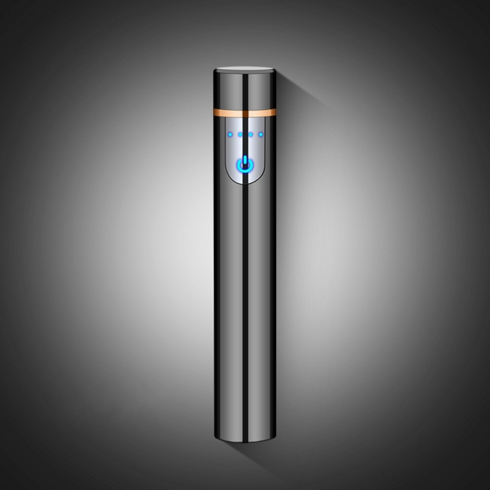 New Cool USB Rechargeable Arc Electric Lighter Cylindrical Power Display Touch