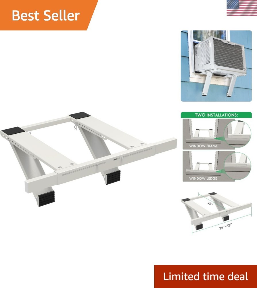 Window AC Support with Enhanced Stability - Up to 200 lbs, No Tools Needed