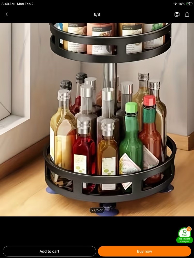 Spice Rack Organizer Rotating Kitchen Countertop Storage Holder