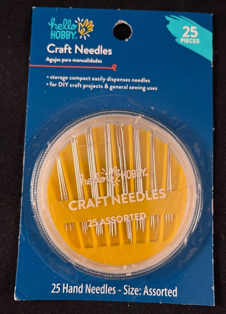 Hello Hobby - Craft Needles - 25 Needle Pack - Hand Needles - Size Assorted