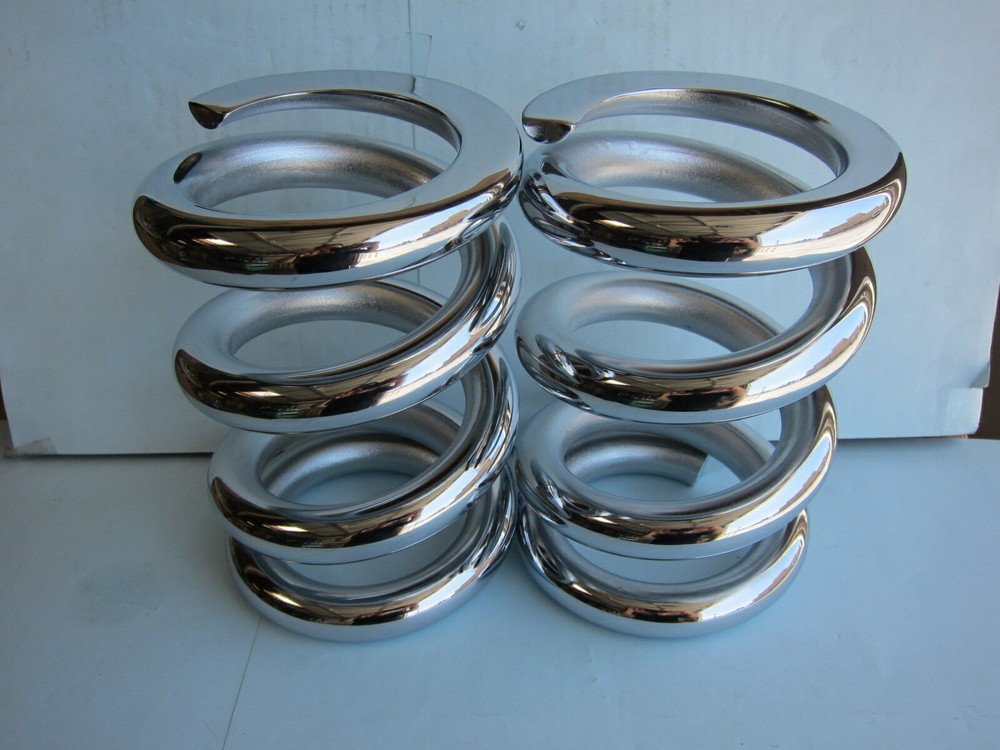 Lowrider Hydraulics 3 ton coils spring precut, one side flat, chrome, a pair