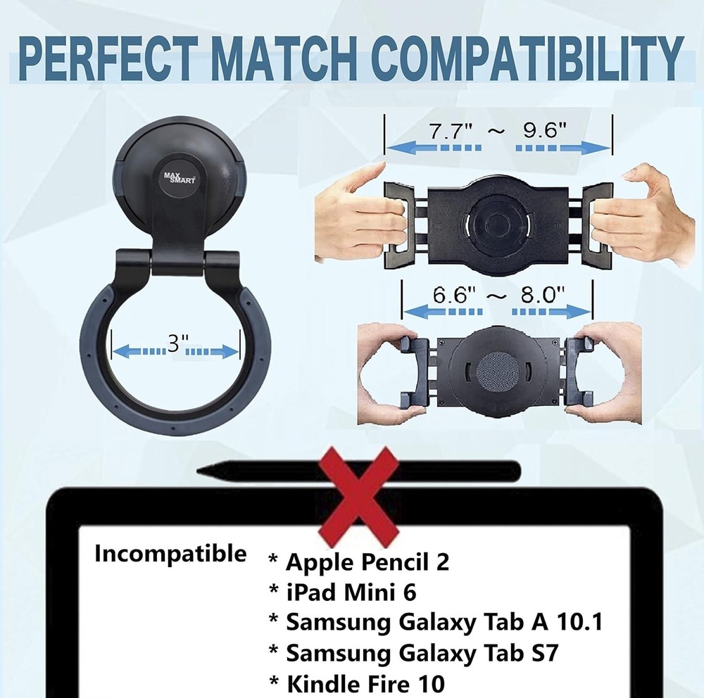 Tablet Grip Holder & Adjustable Stand for Drawing, Reading & Working