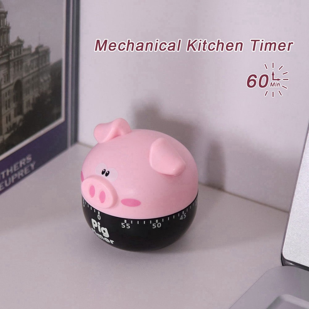 Cute Cartoon Pig Kitchen Timer Mechanical Timers Counters for Cooking Timing Too