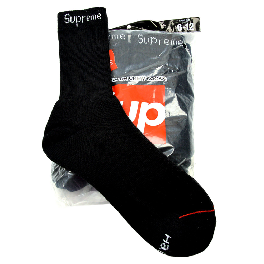 Supreme x Hanes Crew Socks Black