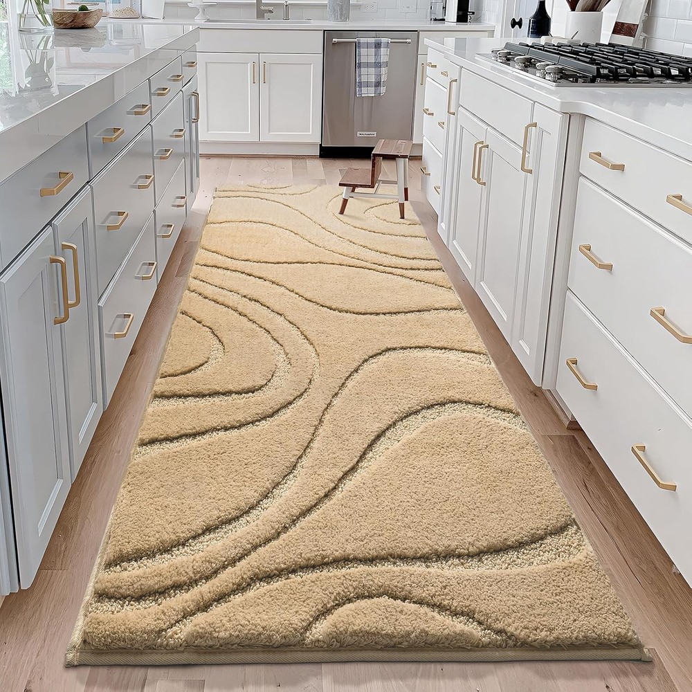 DEXDE Bathroom Rugs Runner 24 x 60 2' x 5' (Rectangular), Beige