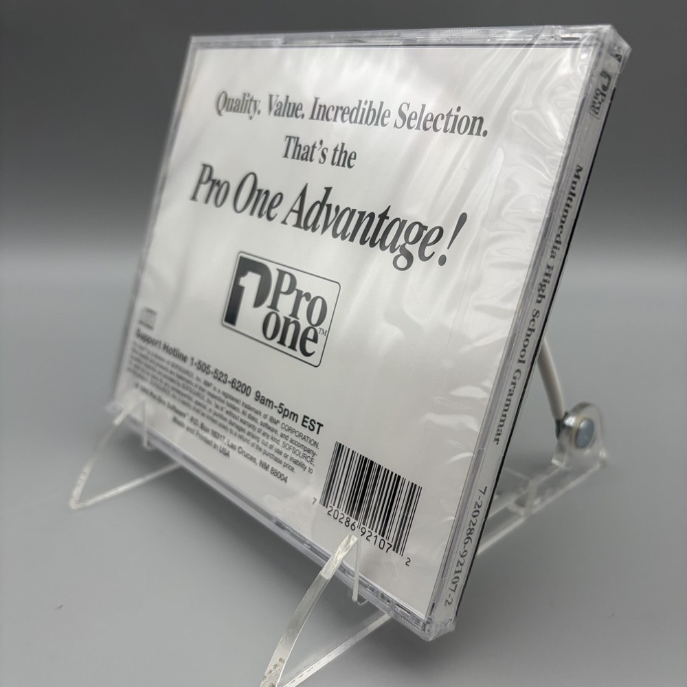 Vintage 1995 Pro One Multimedia High School Grammar CD-ROM PC Software SEALED