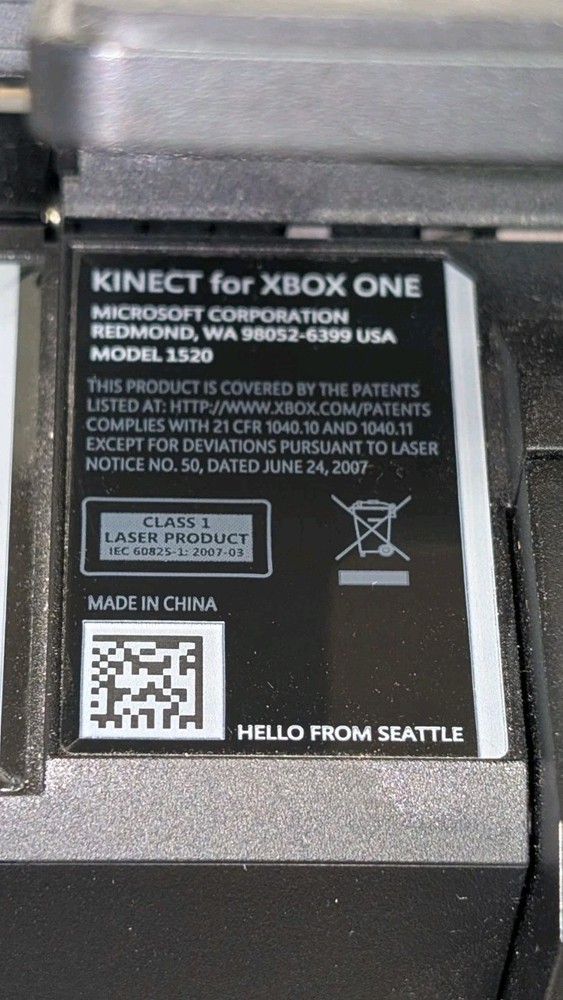 Microsoft Xbox One Kinect Sensor Bar, Black Model 1520