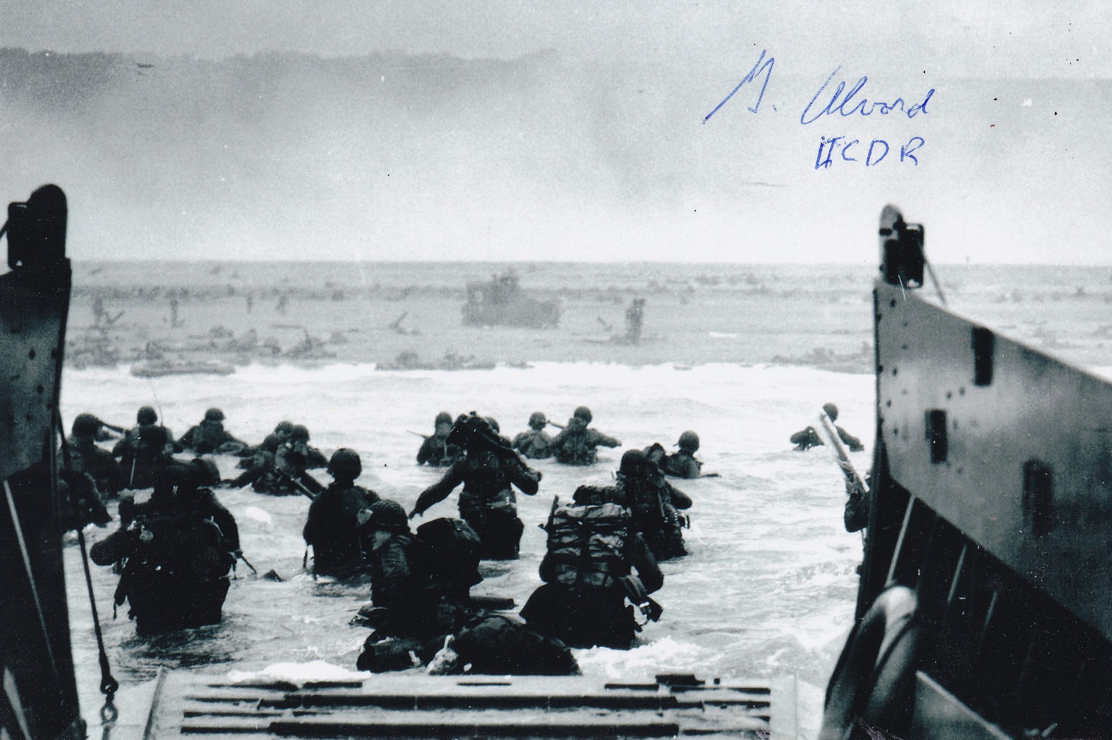Graham Alvord Signed Autograph 4x6 Photo D-Day Normandy USN LST #133 Omaha Beach