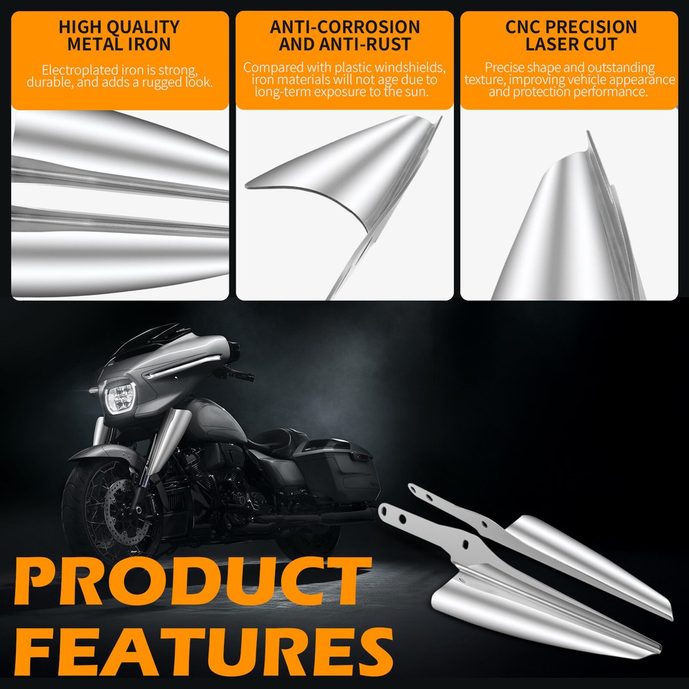 Chrome Front Fork Mount Wind Deflector For Harley FLSTC Heritage Softail Classic