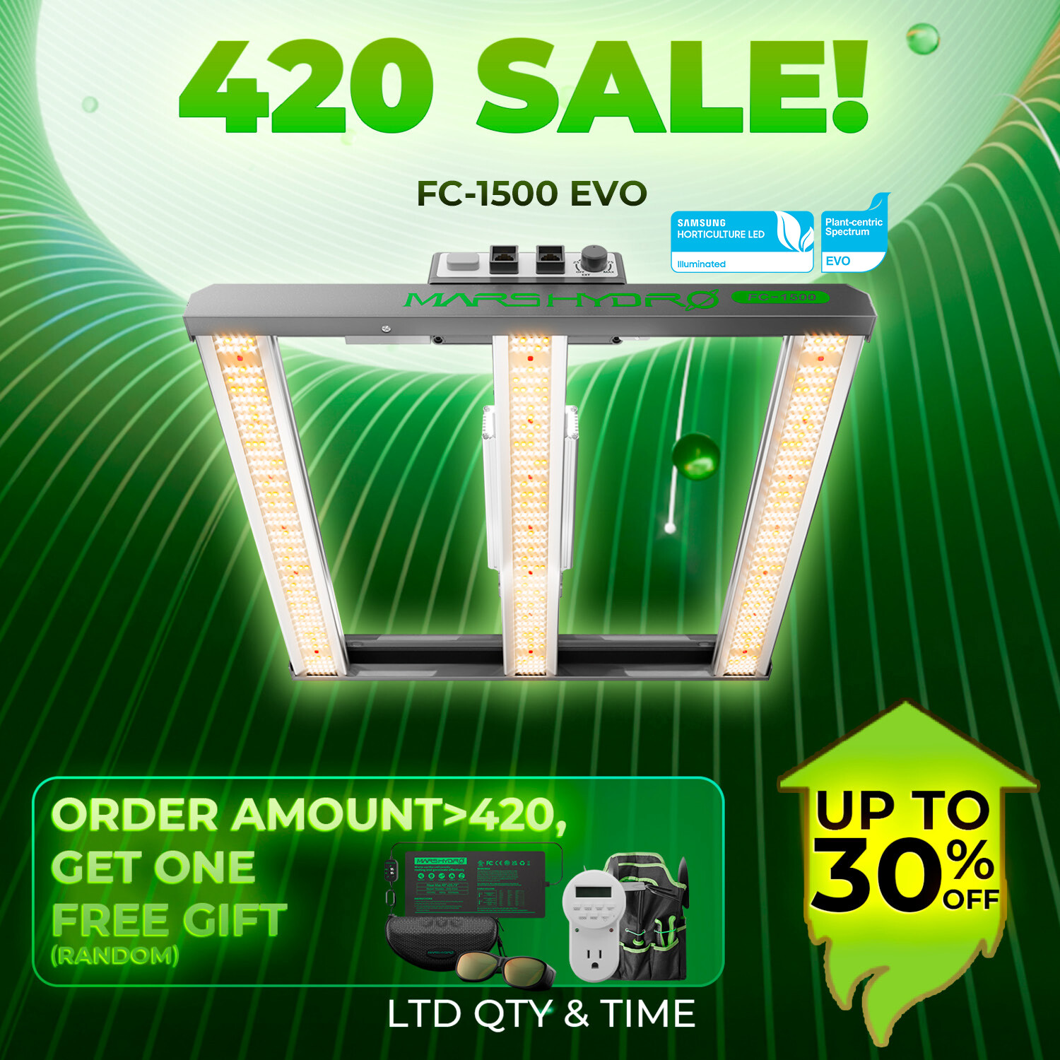 Upgraded Mars Hydro EVO LED Grow Light FC 1000W 1500 3000 4000 Commercial Grow