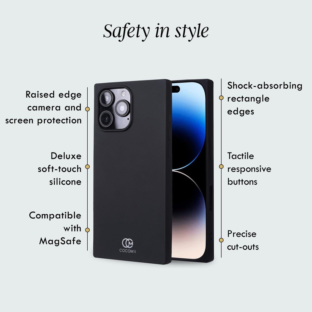 Cocomii Rectangle Case for iPhone 16 Pro, Compatible with MagSafe, Matte Black S