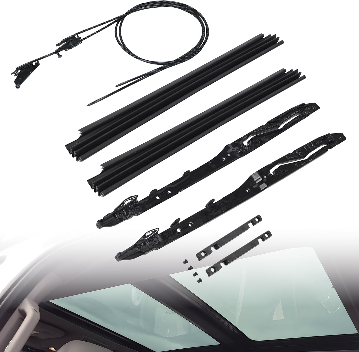 FL3Z16502C22 Sunroof Glass Cables FL3Z1651070E LH/RH Sunroof Guide Track Kit FL3