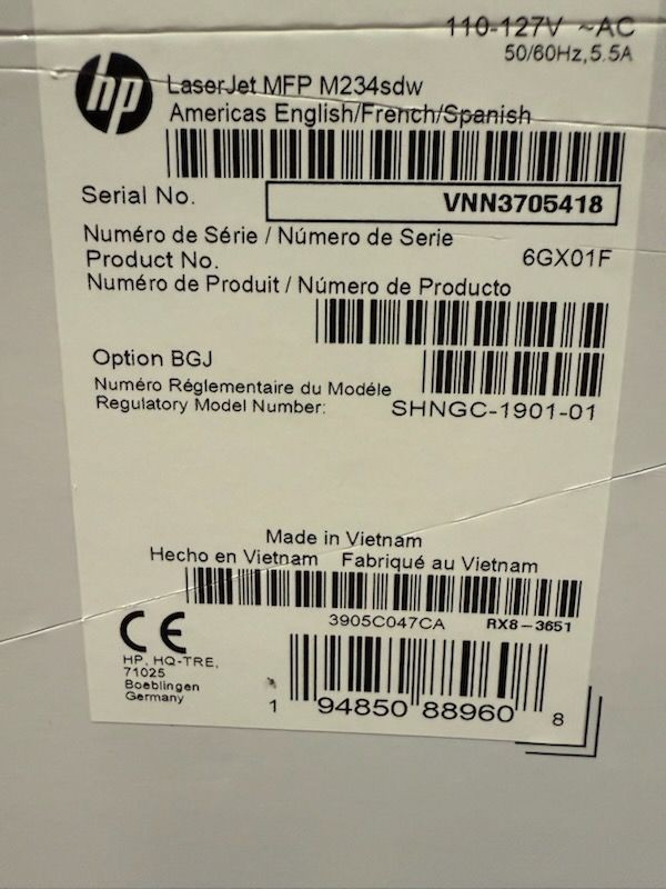 HP 6GX01F Laserjet M234SDW MFP - NEW SEALED!