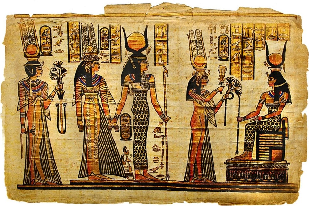 ART.COM Wall Art Print Ancient Egyptian Parchment by Maugli-l, 36" x 24"