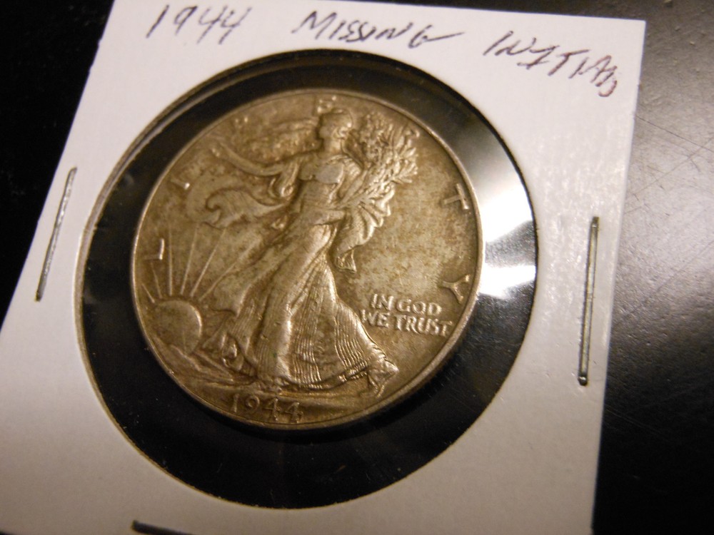 EXTREMELY RARE 1944-P *Missing Des. Initials* Walking Liberty Half Dollar Silver