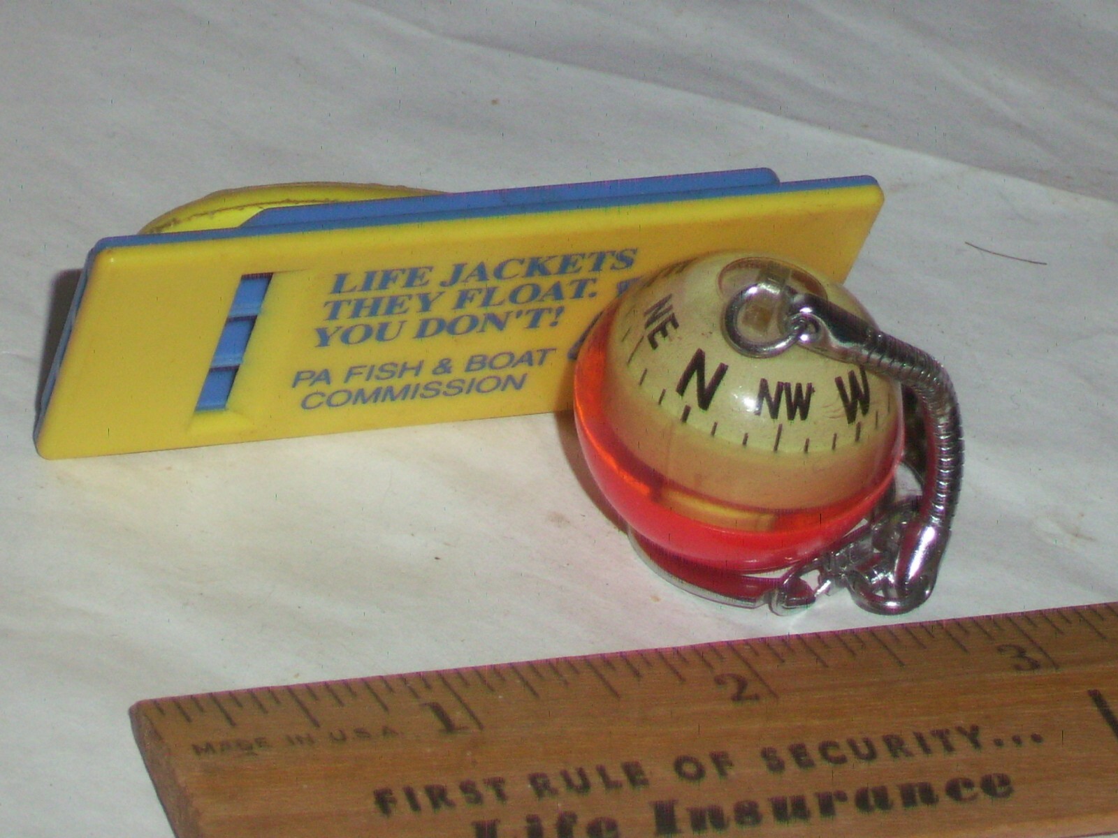 Nice Frankenstein set Safety boating gear, floating key chain, whistle & compass