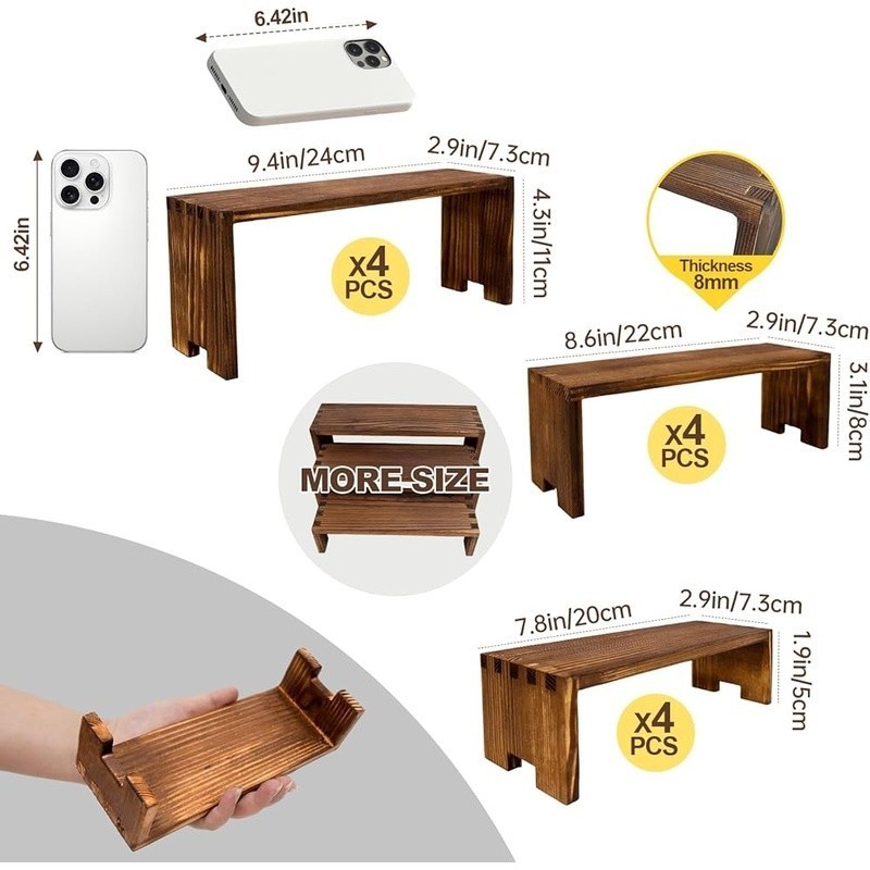 Rustic Wood Risers 100% Solid Display Stands Events Home Decor Vendor Staging US