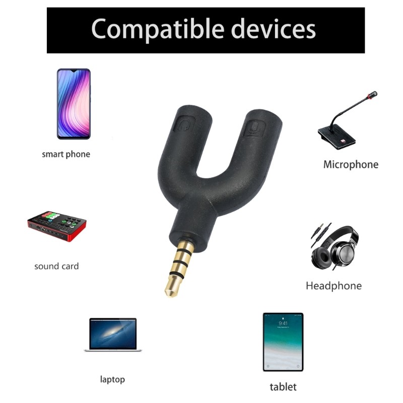 35mm Cable Adapter For Phone Computer 3.5mm TRRS Headphone And Microphone Split