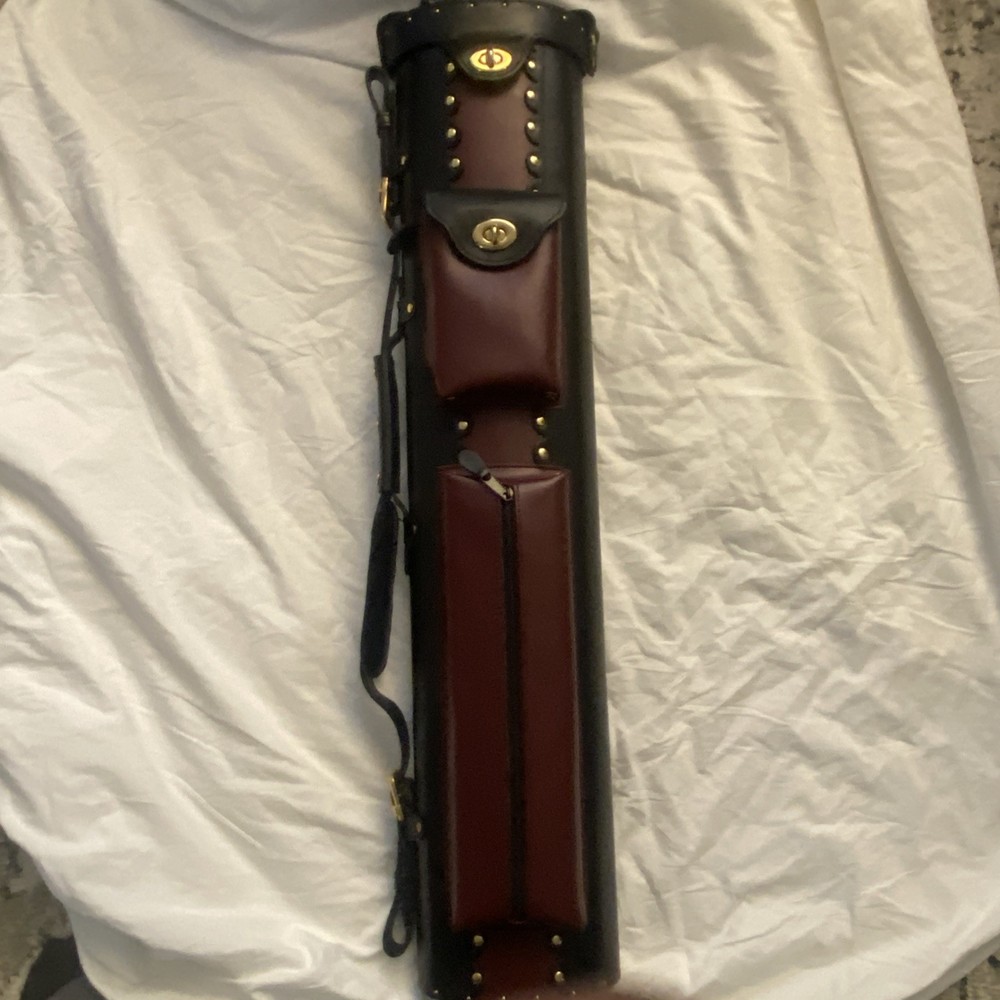 Pool Case 3x7 Inverted Leather Cowboy Case - Brown & Black