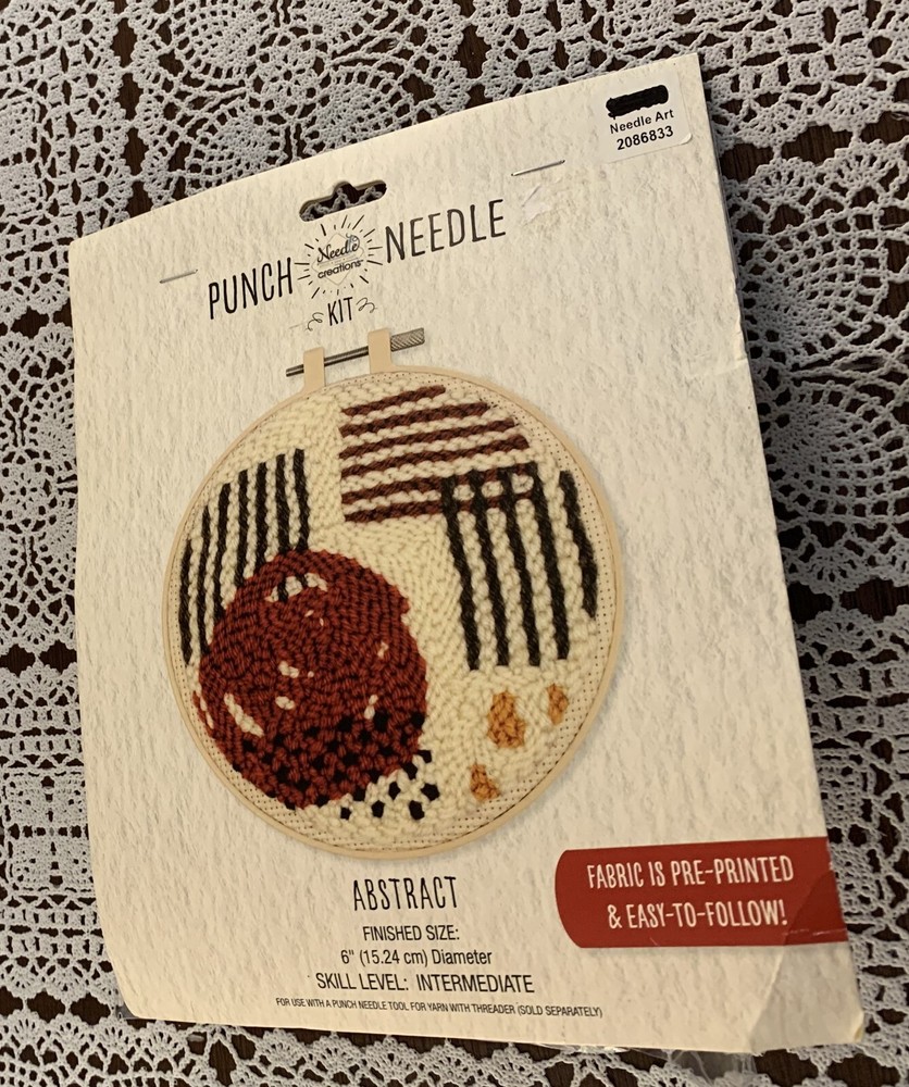 Needle Creations Punch Needle Kit 2086833 Abstract Intermediate Level Hoop Frame