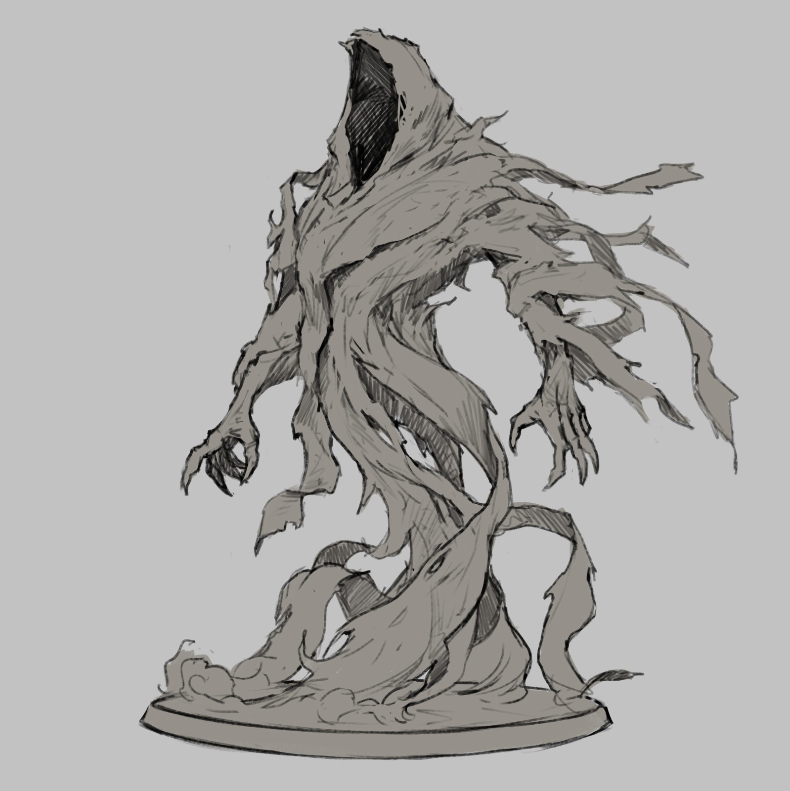 Shadow Wraith 32mm Resin Miniature Undead Figure for D&D