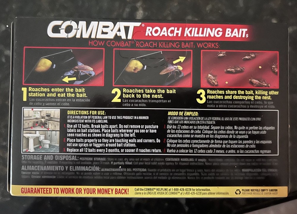 Combat Roach Killing Bait Stations for Roaches 12 Count"