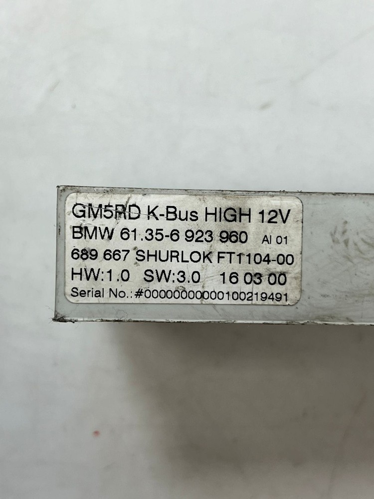 BMW 3 X3 Z8's E46 E83 E52 GM V GENERAL CONTROL BASIC MODULE GM5RD K-BUS 6923960