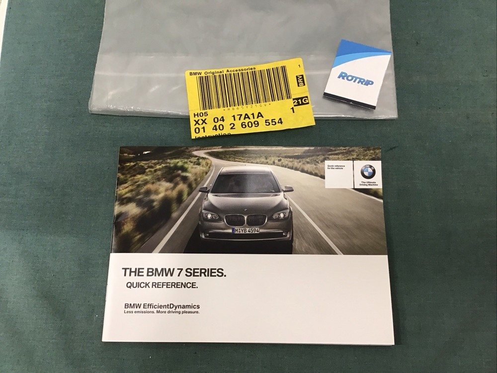 BMW 7 Series Quick Reference Booklet #01402609554