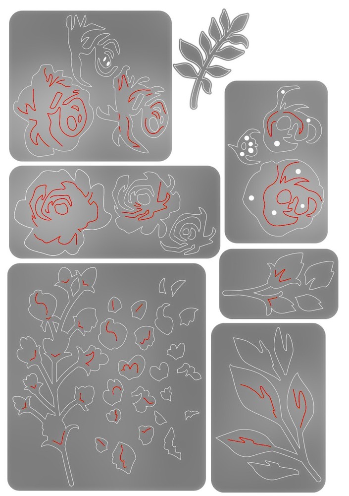 New Retired Sizzix Thinlits Floral Layers #2 7pc #665083 Retail $22.99 Jen Long