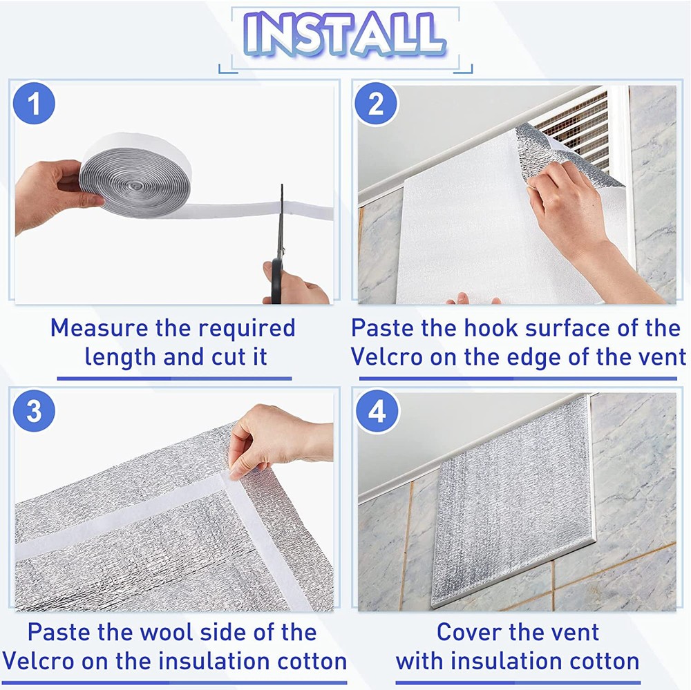 4X6 REFLECTIVE FOAM CORE WINDOW SHUTTER VENT INSULATION (W/ HOOK AND LOOP TAPE)